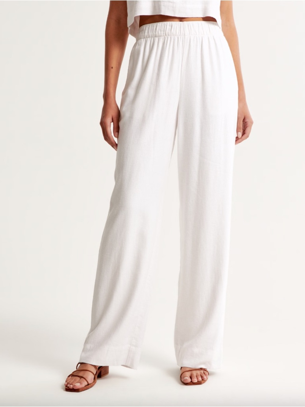 Abercrombie & Fitch A&F Sloane Tailored Linen-Blend Wide Leg Pant Womens Size XS